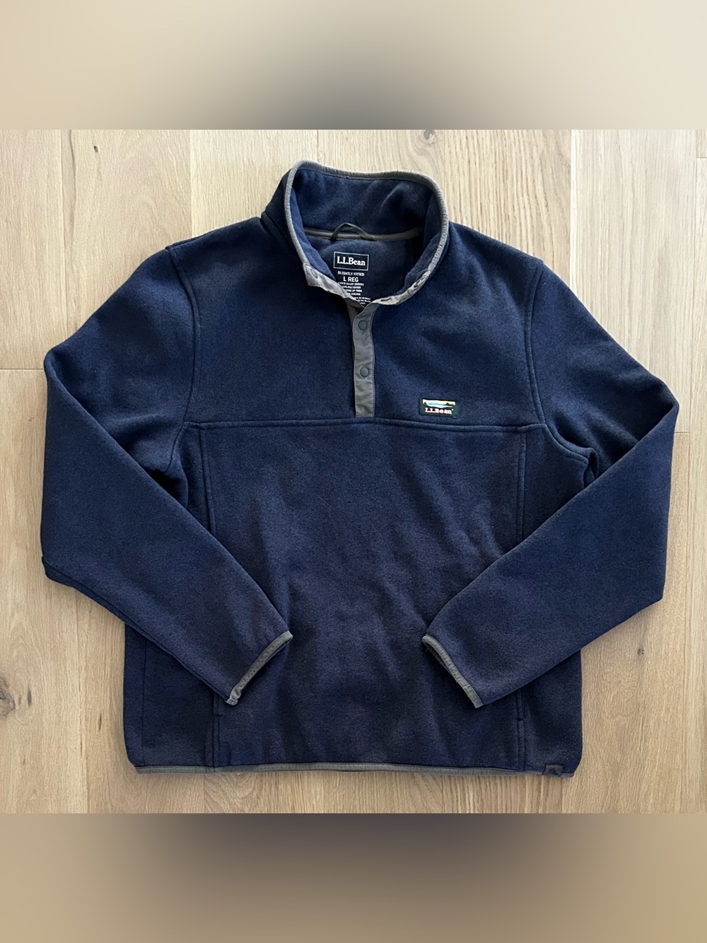 LL Bean Snap Pullover Fleece Sweater - Size Large